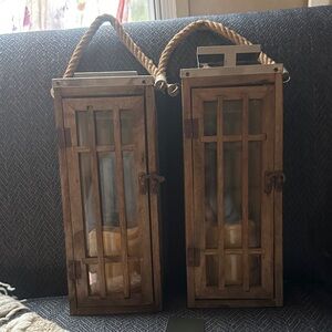 Rustic Brown Lantern Set